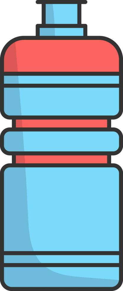 Isolated Blue And Red Water Bottle Icon Flat Style. vector