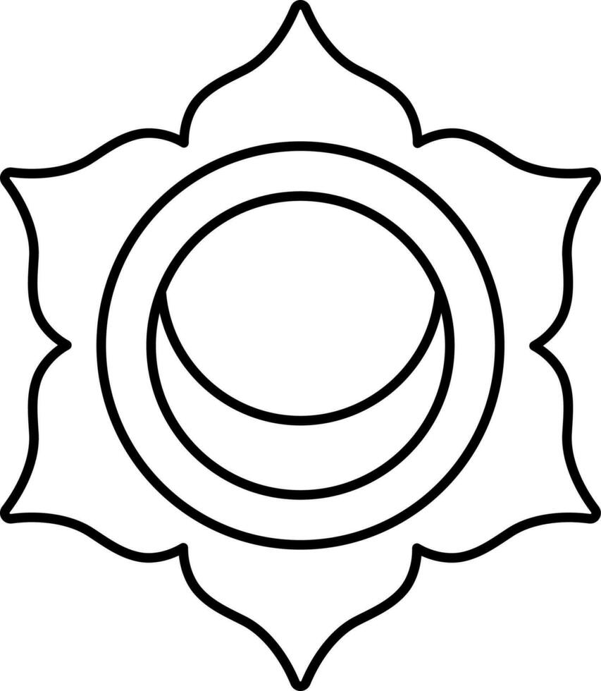 ilustración de swadhisthana icono en Delgado línea Arte. vector