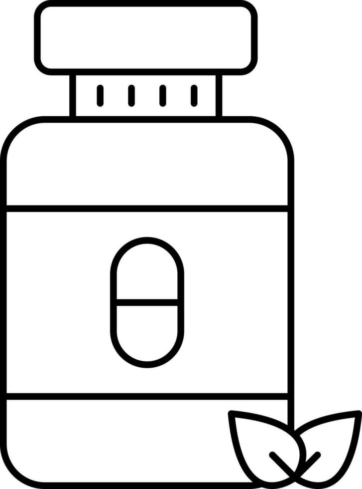 aurvédico medicina botella contorno icono. vector