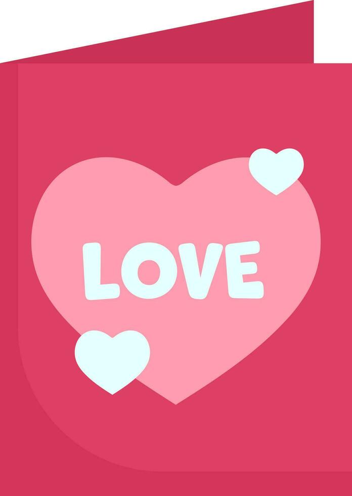 Love Card Or Letter With Heart Shape Icon In Pink And White Color. vector