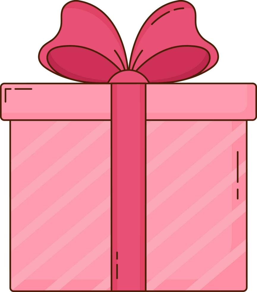 aislado regalo caja plano icono en rosado color. vector