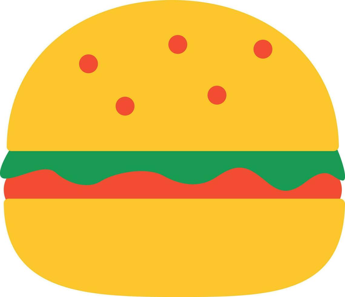 Isolated Colorful Burger Icon In Flat Style. vector