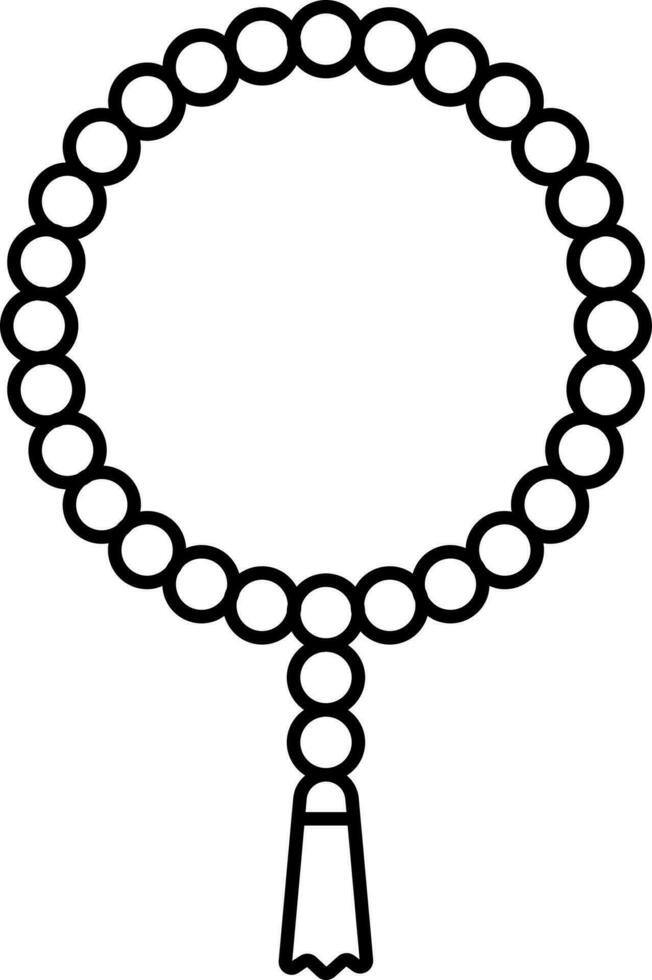 Isolated Prayer Bead Icon In Thin Line Art. vector