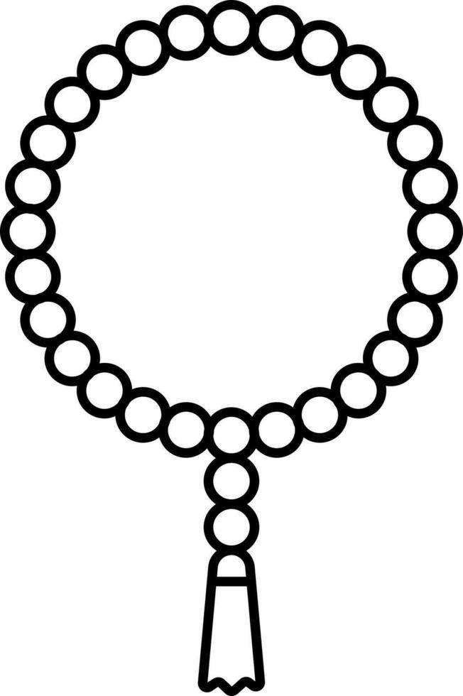 Isolated Prayer Bead Icon In Thin Line Art. vector
