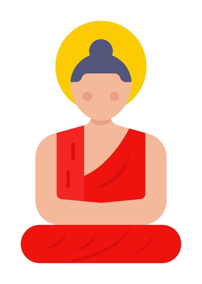 ilustración de yoga actitud personaje pegatina en rojo color. vector