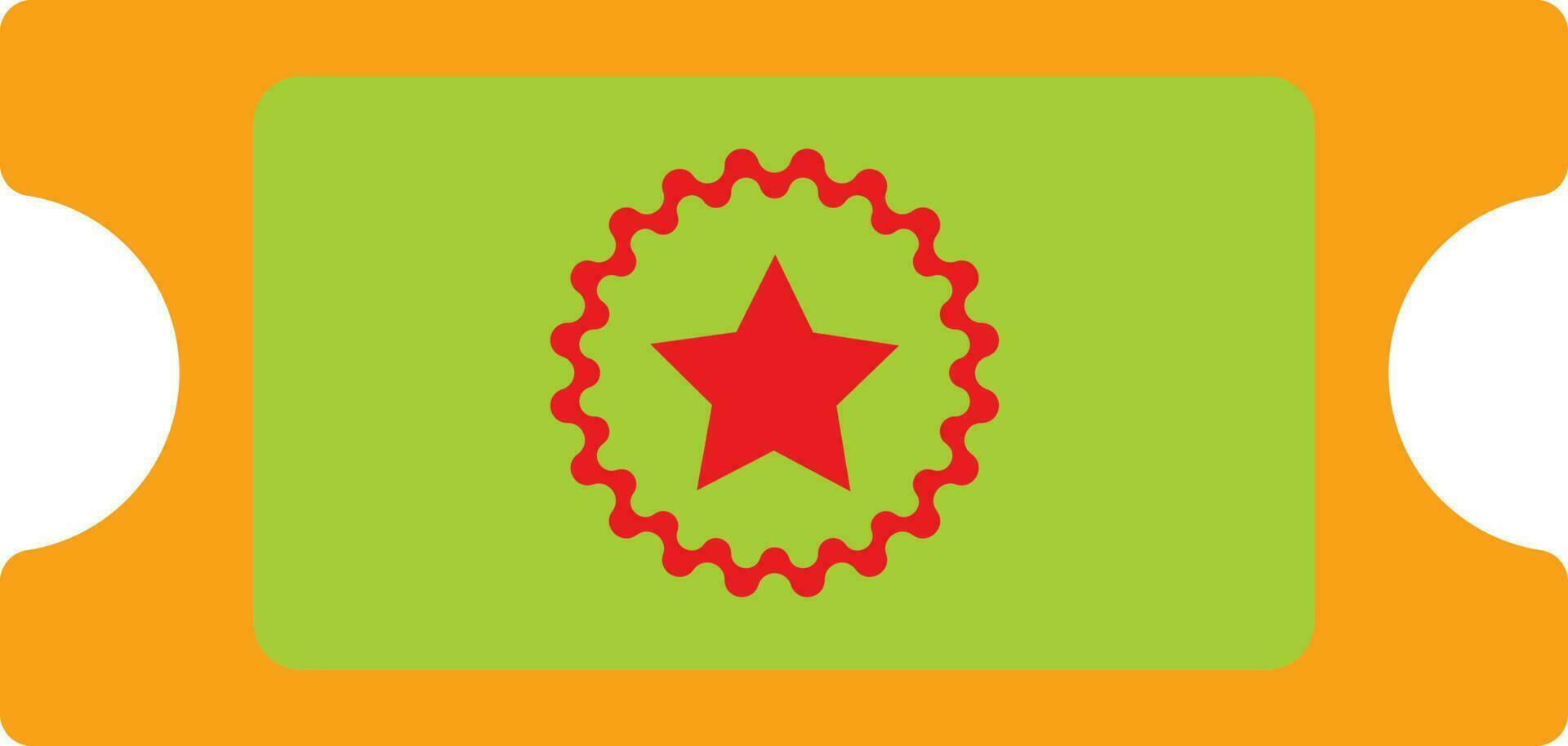 Colorful Ticket Icon Or Symbol In Flat Style. vector