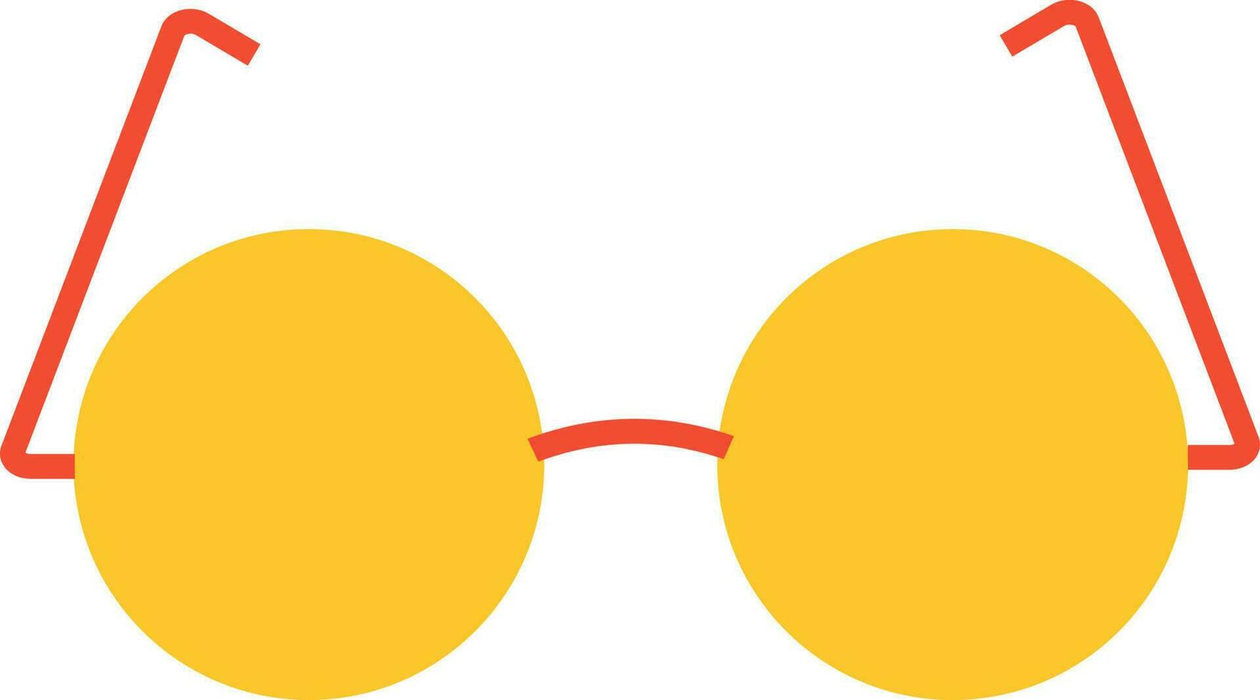 Yellow And Red Illustration Of Goggles Flat Icon. vector