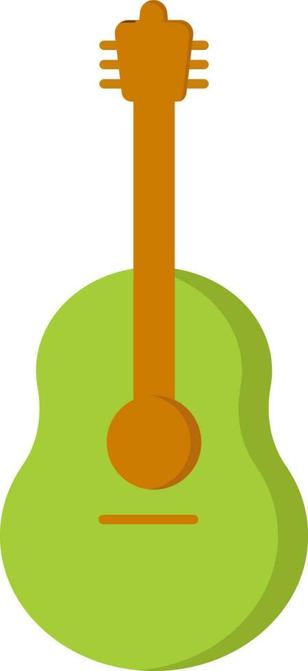 Orange And Green Guitar Flat Vector. vector