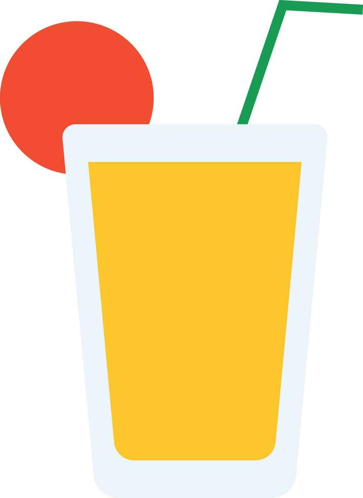 Flat Illustration Of Cocktail Drink Glass Colorful Icon. vector