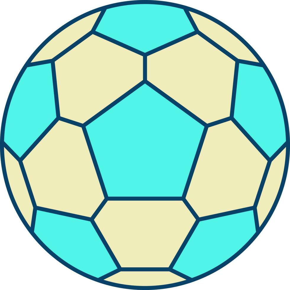 Flat Style Football Yellow And Turquoise Icon. vector