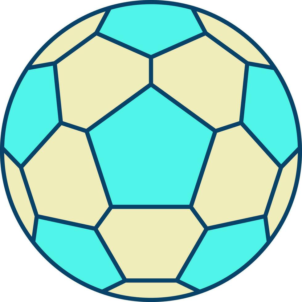 Flat Style Football Yellow And Turquoise Icon. vector