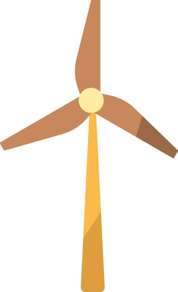 Brown And Orange Windmill Flat Icon Or Symbol. vector