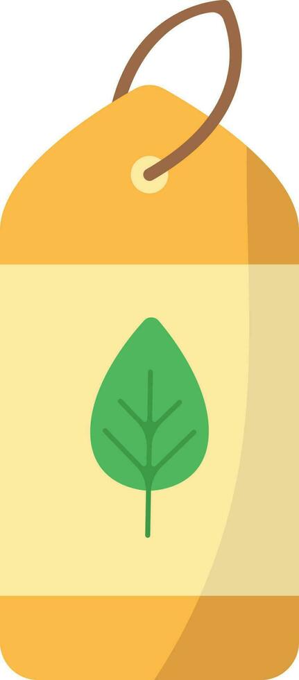 Yellow And Green Eco Tag Flat Icon. vector