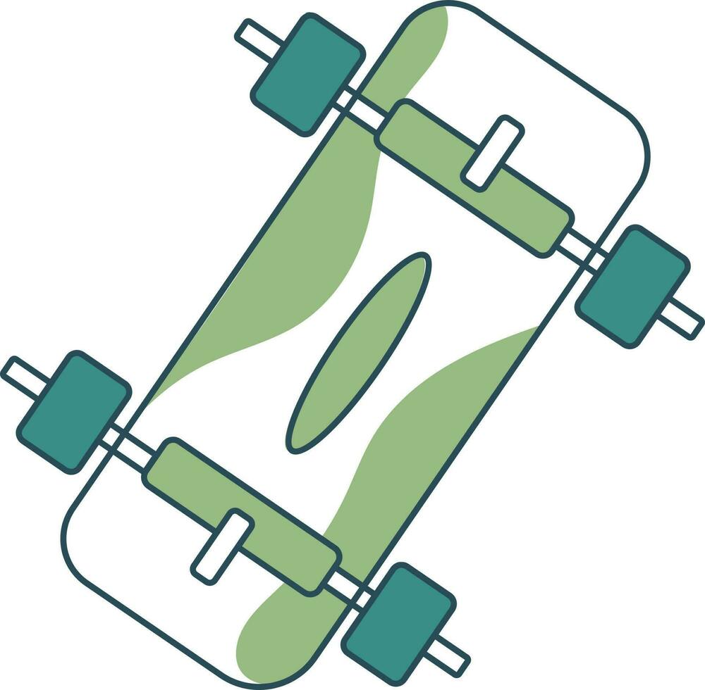 verde y blanco patinar tablero plano icono o símbolo. vector