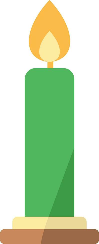 Burning Candle Colorful Icon In Flat Style. vector
