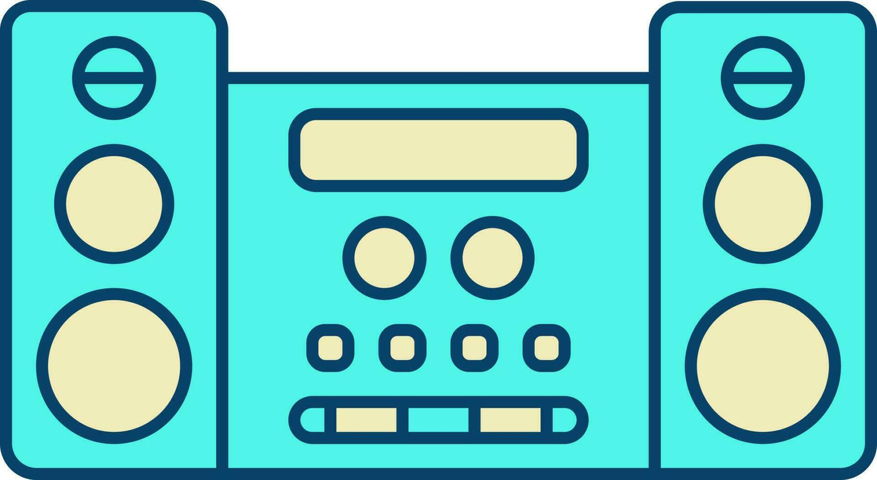 Sound System Turquoise And Yellow Icon. vector