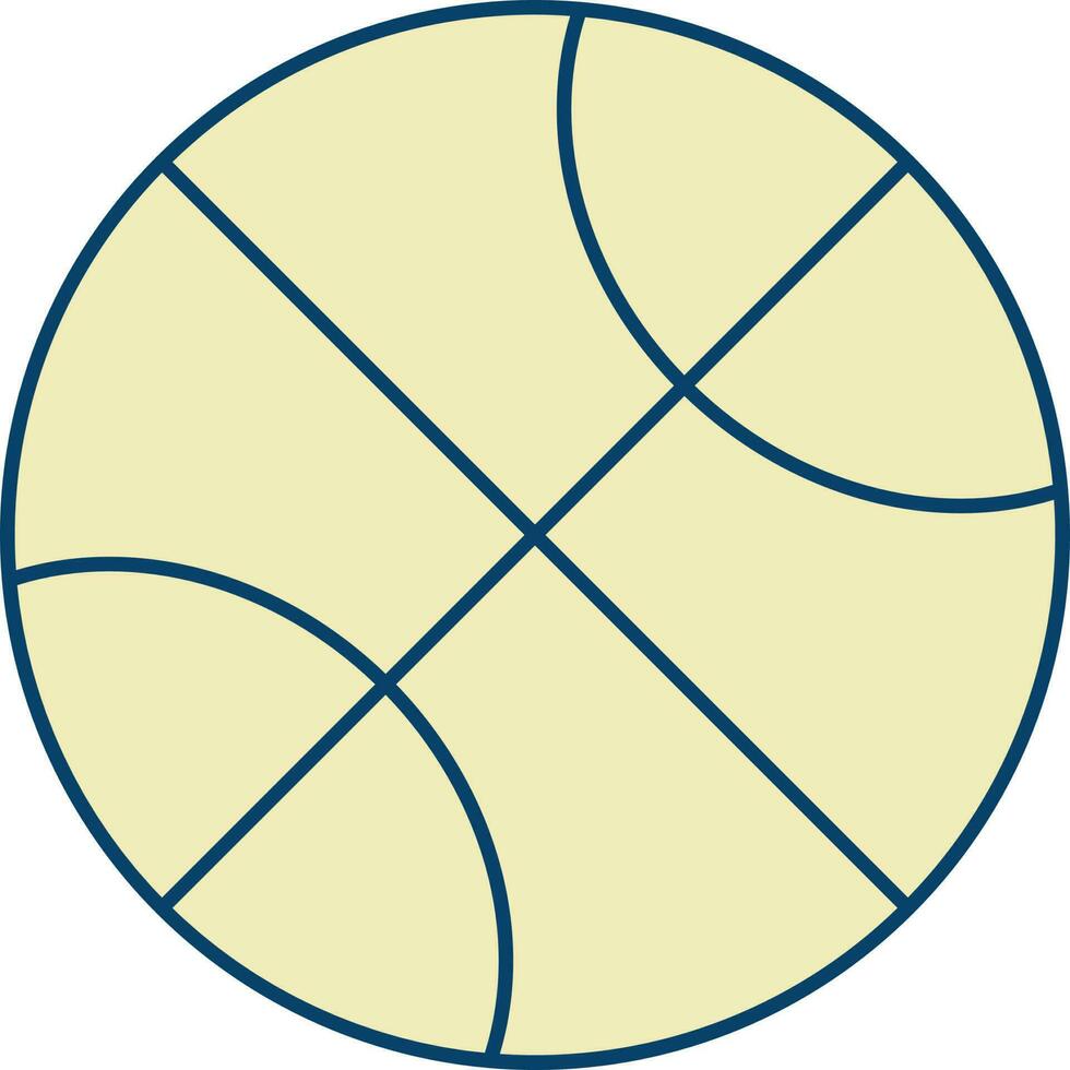 Yellow Basket Icon In Flat Style. vector