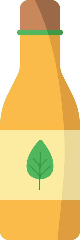 Herbal Product Bottle Icon In Green And Yellow Color. vector