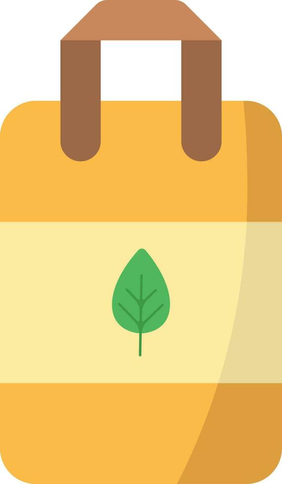 Leaf Print Carry Bag Colorful Icon In Flat Style. vector