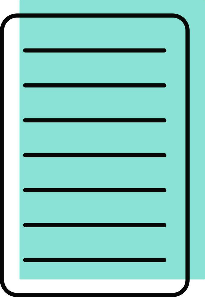 Blank Sheet Icon In Turquoise And Black Color. vector
