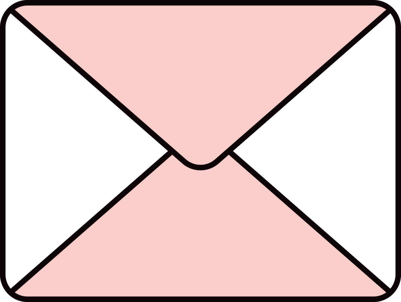 White And Pink Email Or Message Card Flat Icon. vector