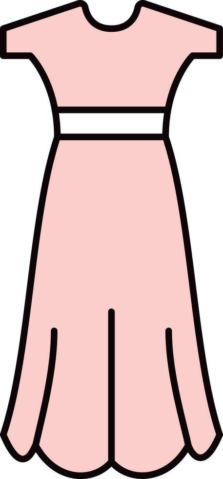 Isolated Female Dress Icon In Pink Color Flat Style. vector