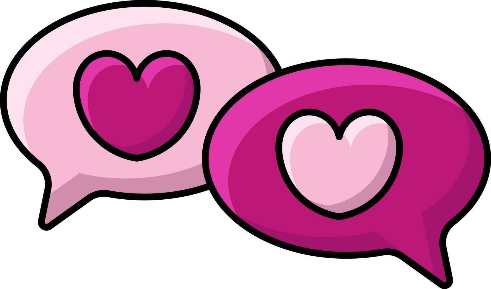 Isolated Chat Box With Heart Icon In Flat Style. vector