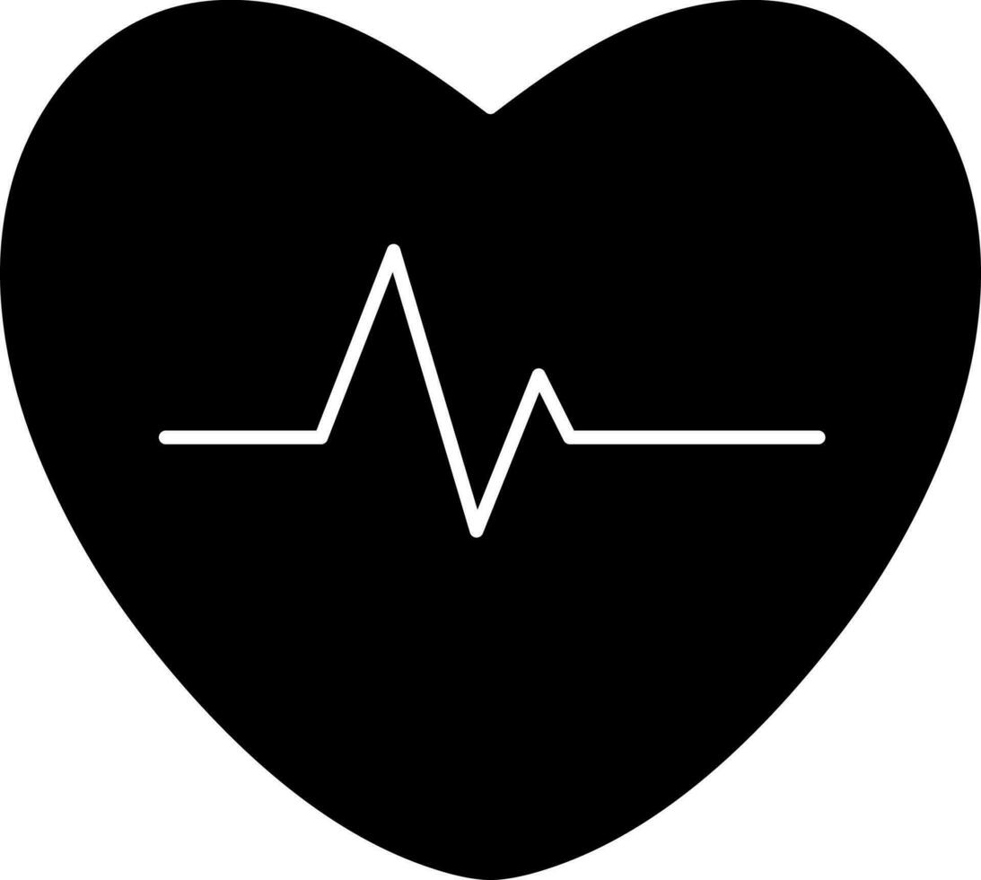 Heartbeat Icon Or Symbol In Glyph Style. vector