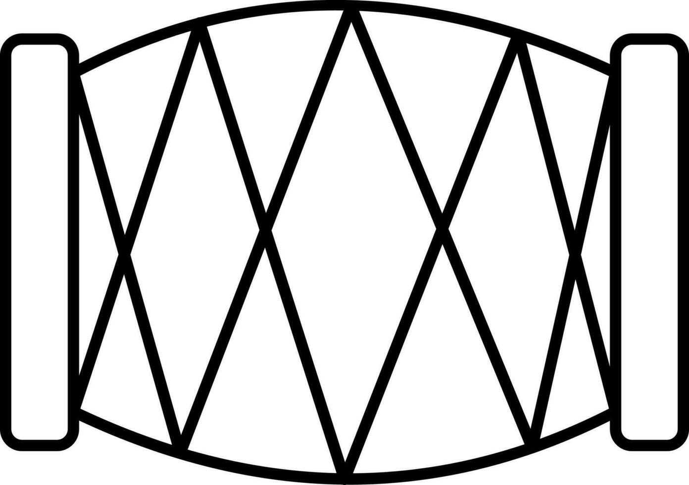 Indian Drum Flat Icon In Line art. vector