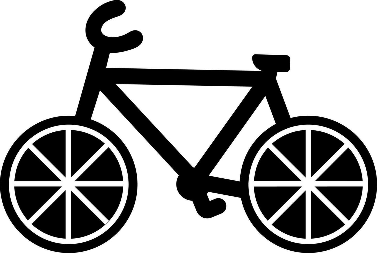 Black And White Illustration Of Bicycle Icon. vector