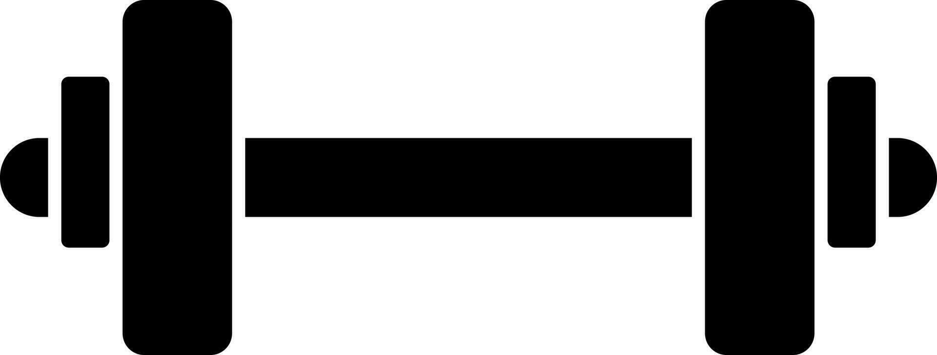 Flat Style Dumbbell Icon In Black Color. vector