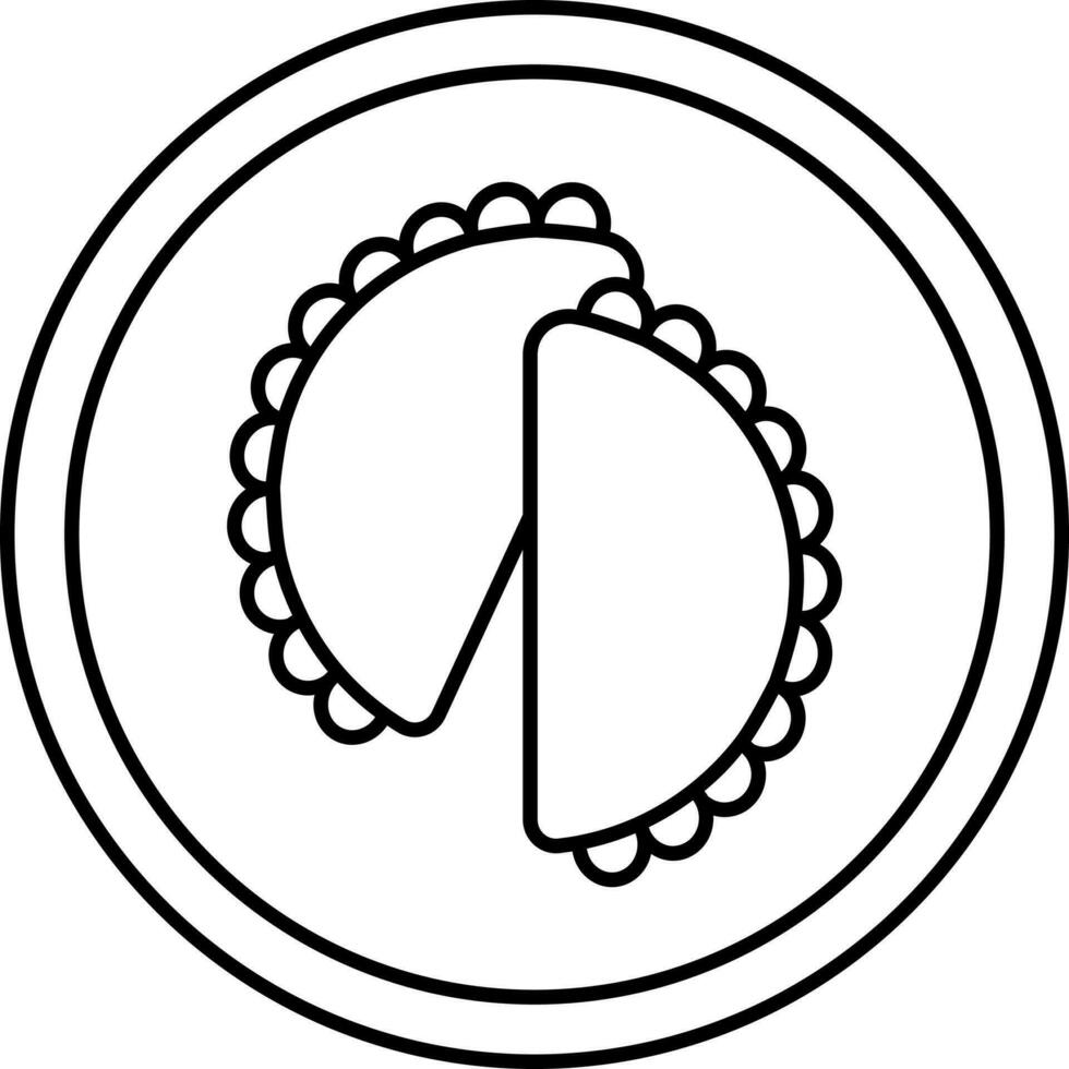 Isolated Gujiya Indian Sweets Plate Flat Icon. vector