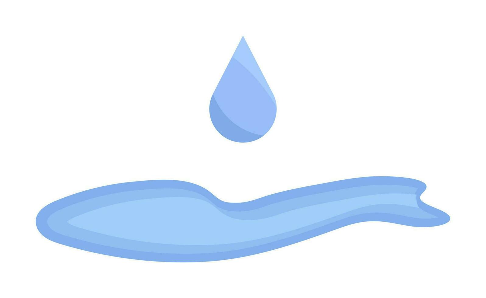 ilustración de agua soltar icono o pegatina en azul color. vector