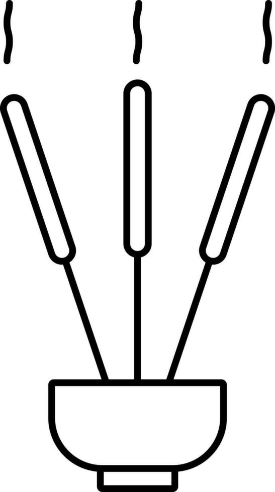 Illustration Of Burning Incense Stick Stand Symbol Icon. vector