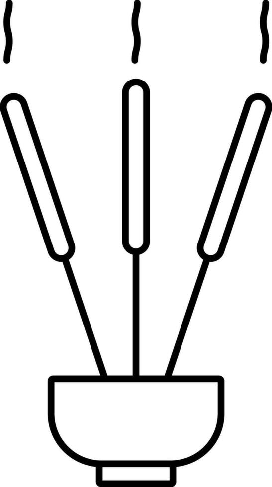 Illustration Of Burning Incense Stick Stand Symbol Icon. vector