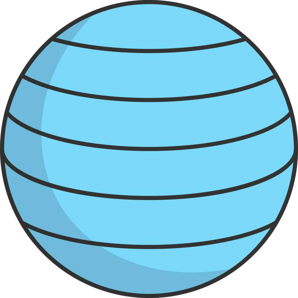 Illustration Of Blue Ball Icon In Flat Style. vector