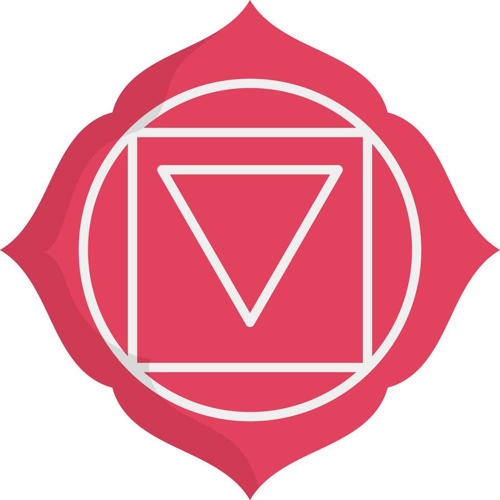 rojo anahata símbolo icono en plano estilo. vector