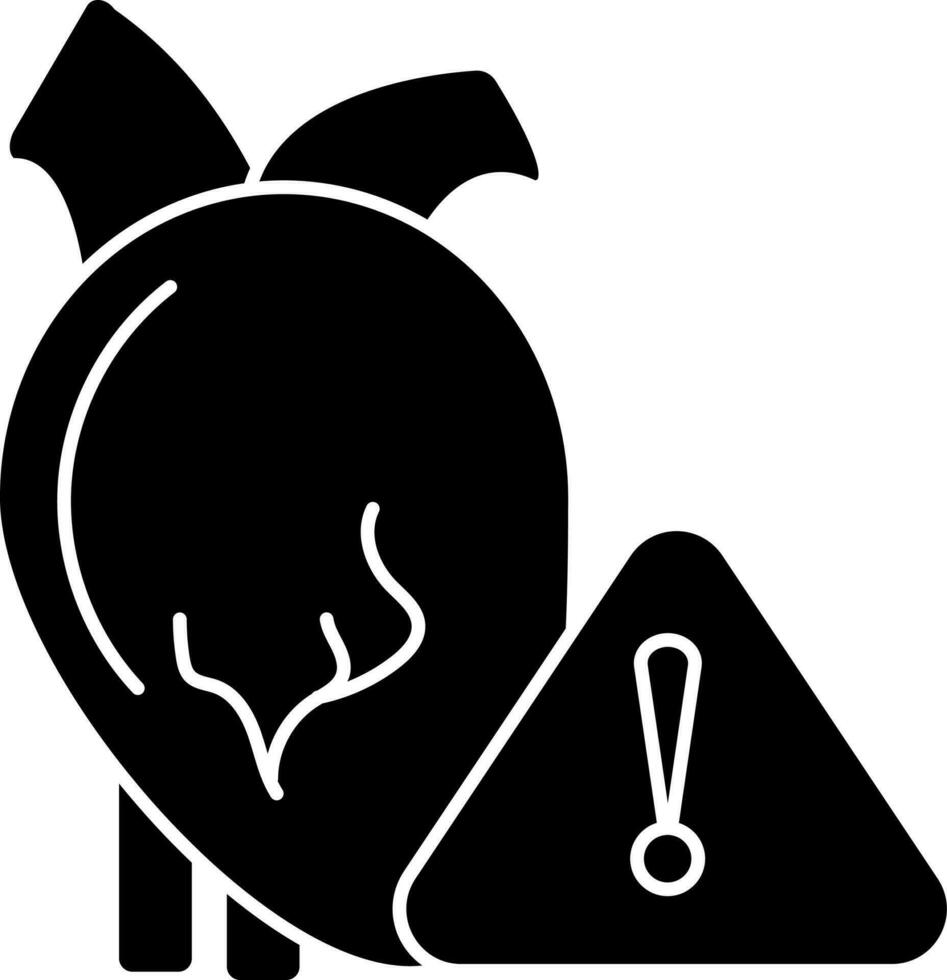 Heart Problem Icon Or Symbol In Glyph Style. vector
