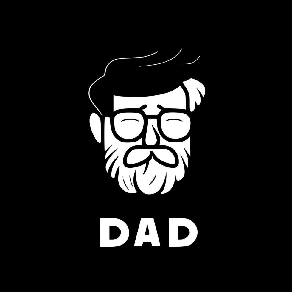 Dad - Black and White Isolated Icon - Vector illustration