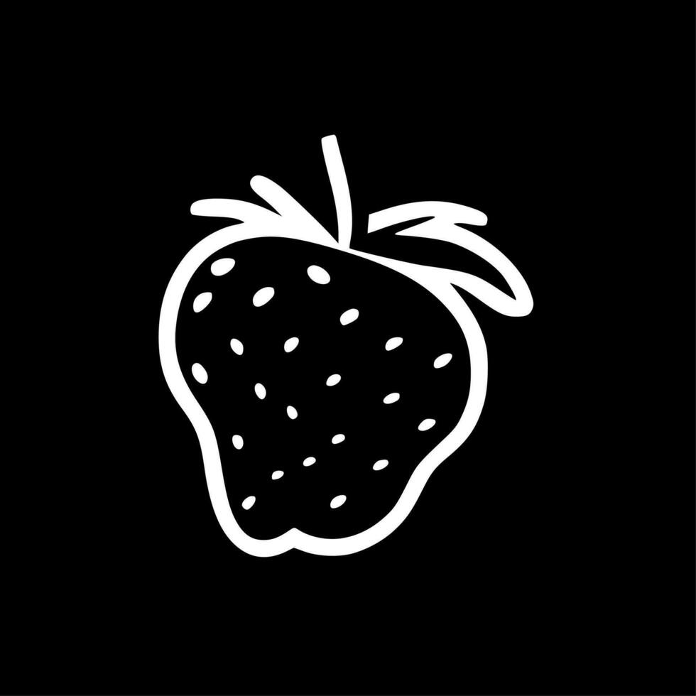 Strawberry, Minimalist and Simple Silhouette - Vector illustration