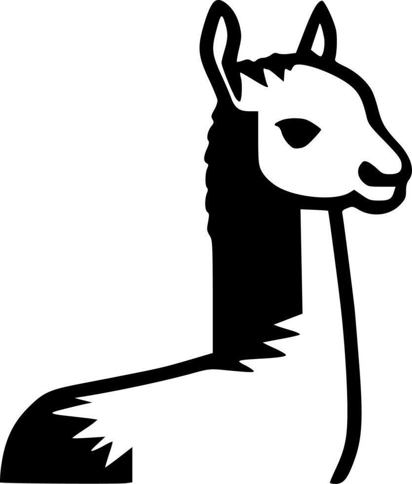 Llama, Minimalist and Simple Silhouette - Vector illustration