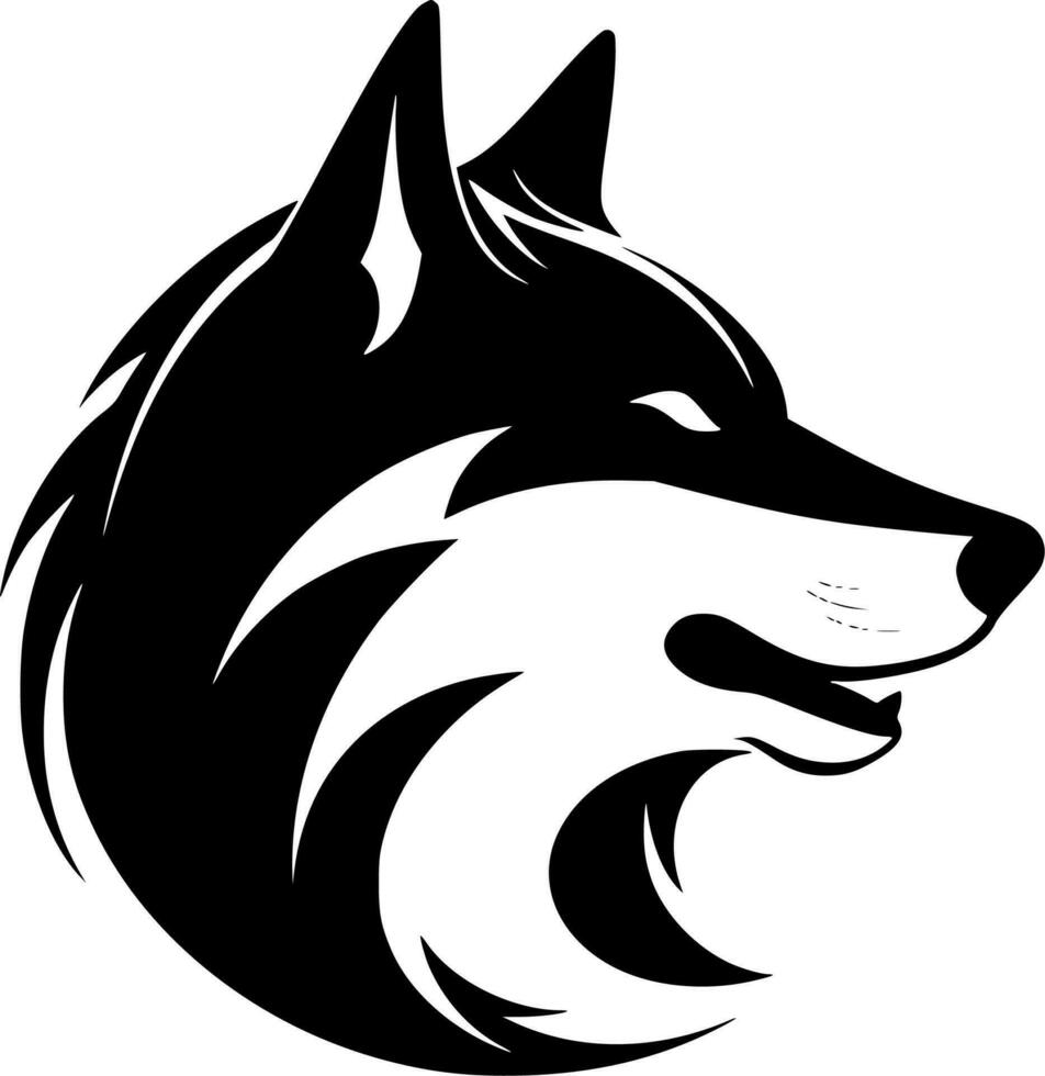 Wolf, Black and White Vector illustration