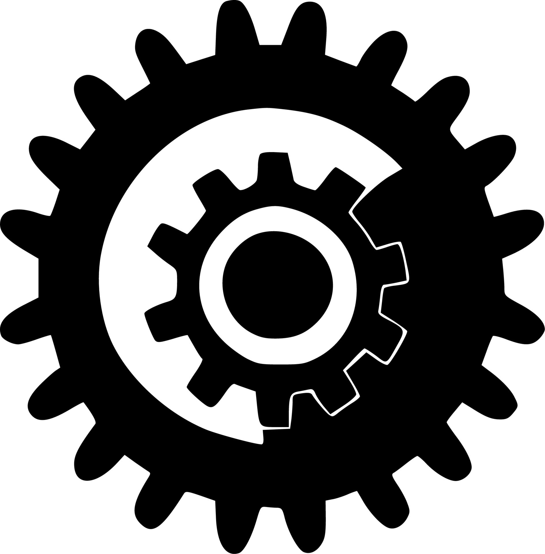 Gear - Black and White Isolated Icon - Vector illustration 24161194