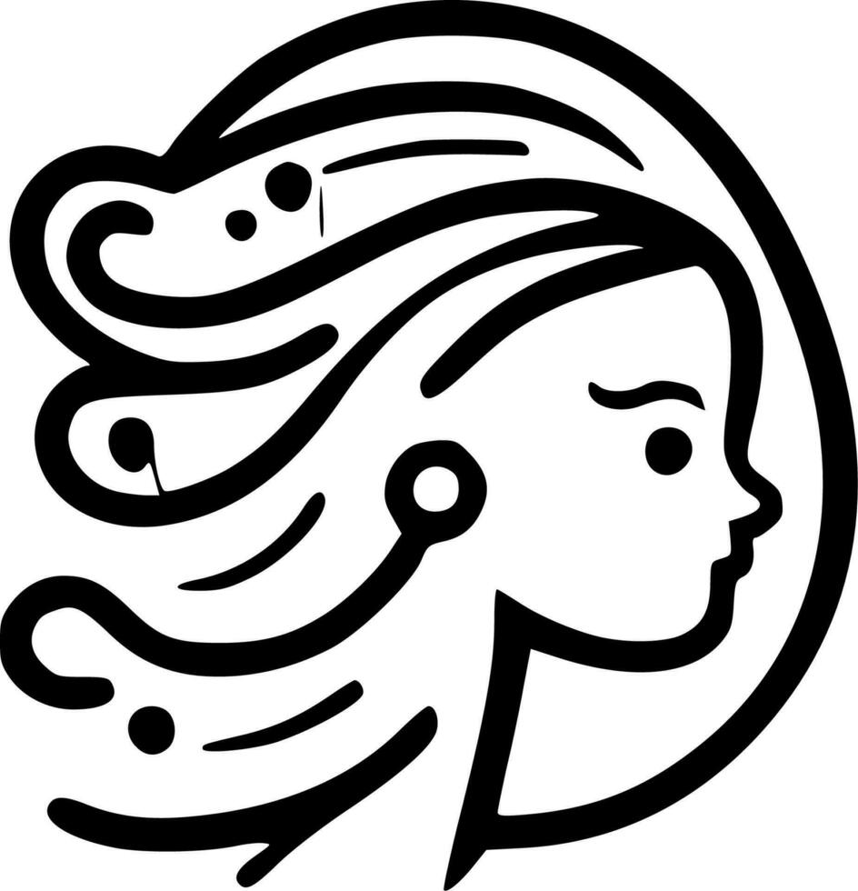 Line Art, Black and White Vector illustration