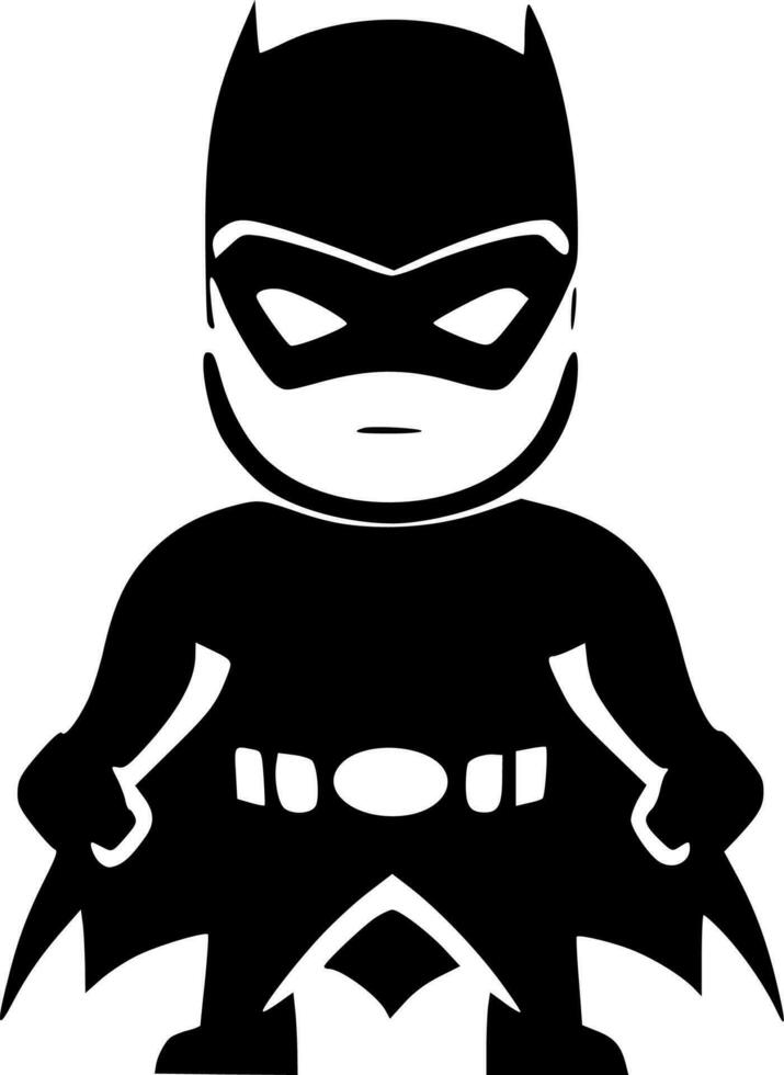 Superhero - Black and White Isolated Icon - Vector illustration