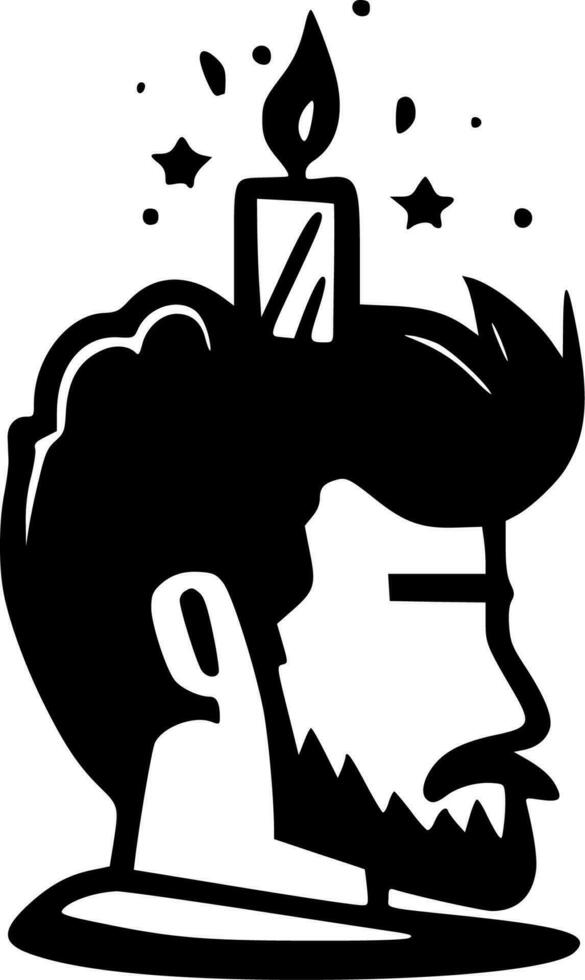 Birthday, Black and White Vector illustration