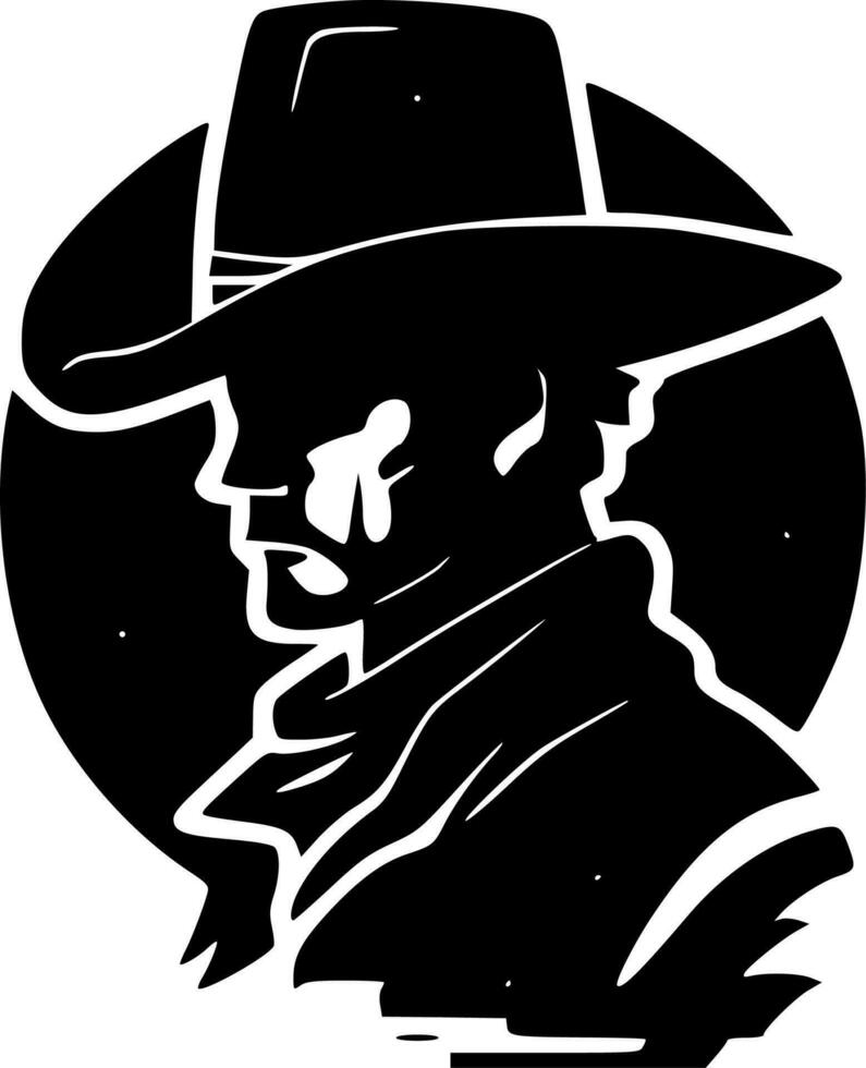 Western, Black and White Vector illustration
