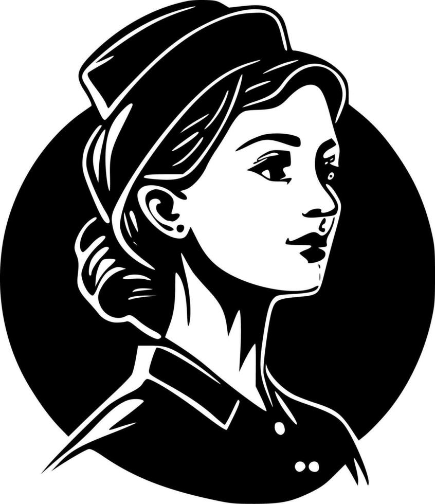 enfermería - negro y blanco aislado icono - vector ilustración