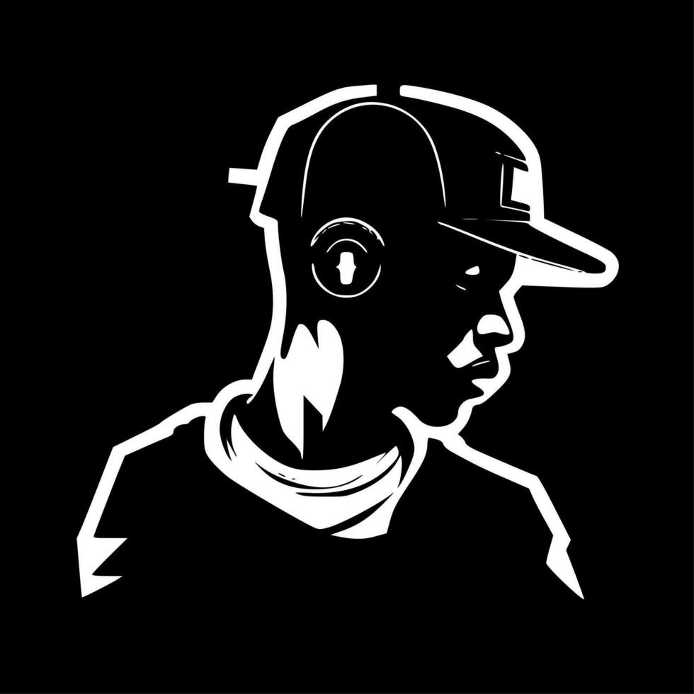 Hip Hop, Black and White Vector illustration