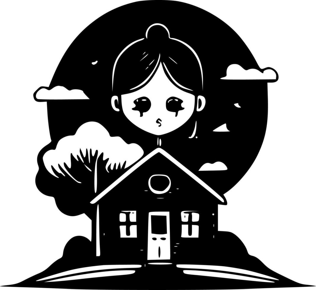 School, Minimalist and Simple Silhouette - Vector illustration